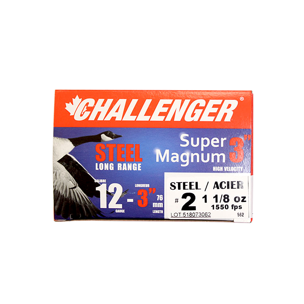 Challenger 12ga 3" #2 1-1/8oz Super Magnum Steel Box/25