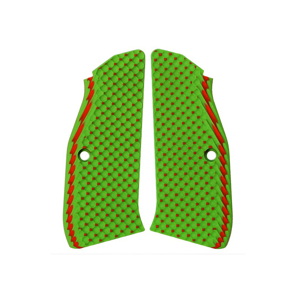 LOK Grips CZ Shadow 2 Thin Bogies Zombie Green Orange G10